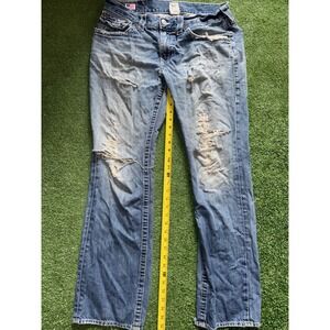 Vintage Y2K‎ True Religion Rainbow Ricky Men's Denim Jeans Made In USA 34x30